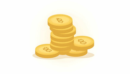 Stack of Golden Coins Illustration Symbolizing Investment and Wealth