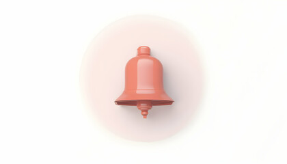 Notification Bell Icon Peach Color on White Background
