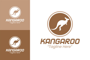 Sleek Kangaroo Logo Design in Brown for Branding and Business Identity