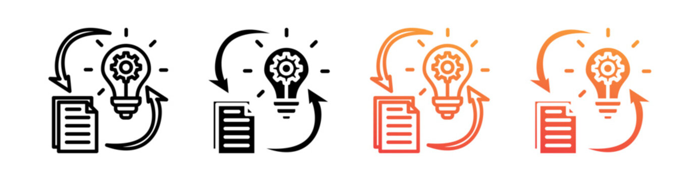 Implementation Multi Style Icon Set Vector 
