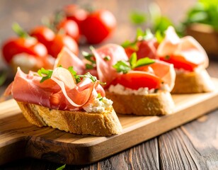 Bruschetta trio close-up