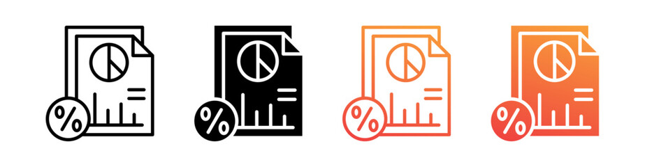 Iterest Ratesn Multi Style Icon Set Vector 