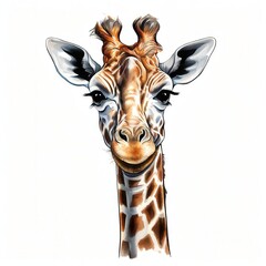 an AI Image Generator, Close-Up Portrait of a Smiling Giraffe on