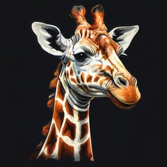 an AI Image Generator, Close-Up Portrait of a Smiling Giraffe on