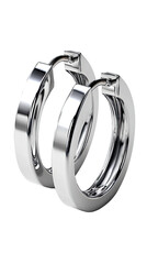 Shining Silver Earrings: Elegant, polished silver earrings displayed in a close-up, showcasing the sleek design and subtle beauty of the precious metal.