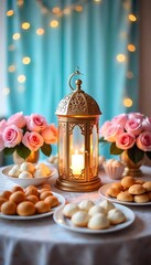 Generative AI Presents: Lantern Aglow Ramadan Feast Still Life