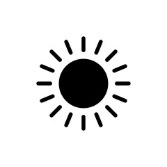 Sun icon symbol for apps and websites. Brightness sign and symbol