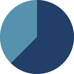 Simple Two-Part Pie Chart in Blue