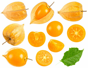 Vibrant Collection of Physalis and Mandarin Orange Slices High-Resolution Images