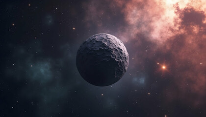 Planet in Deep Space with Nebula and Stars, Astronomy Concept
