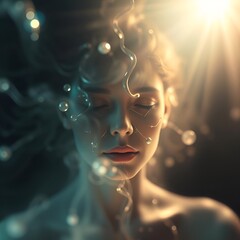 Naklejka premium Composed Emotion - Captured in the vibration of truth and illusion