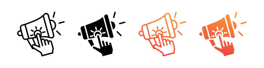 Call To Action Multi Style Icon Set Vector 