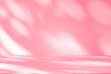 Wall interior background, studio and backdrops show products.with shadow from window color pink background for text insertion and presentation interior decoration	
