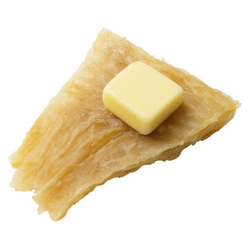 Hardfiskur Icelandic Dried Fish with Butter on a Transparent Background