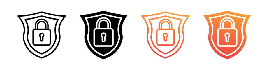Security Multi Style Icon Set Vector 