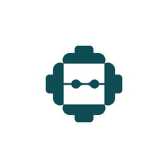 gym robot logo design illustration