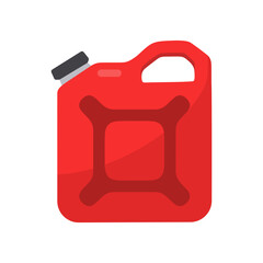 Red Fuel Canister Icon on White Background - Vector Illustration of a Gasoline Container for Energy and Transportation Concepts