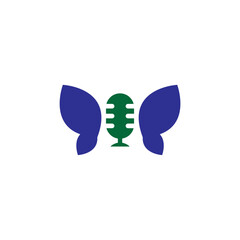 butterfly fly podcast logo design