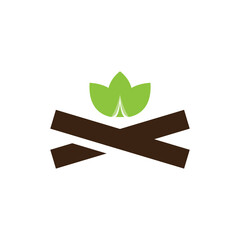 camp green leaf logo design