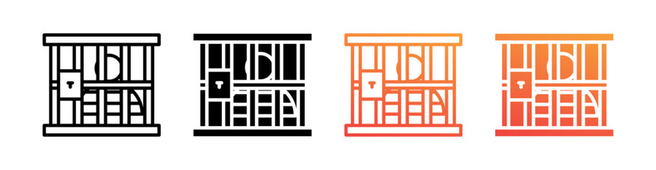 Prisoner Multi Style Icon Set Vector 