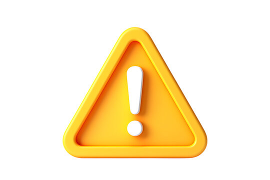 Vibrant 3D warning symbol with a white exclamation mark, an orange triangular caution icon, signifying important alerts.