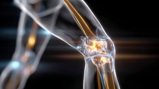 Inflamed Knee Joint  Iliotibial Band Syndrome Illustration