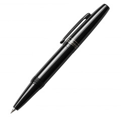 Black rollerball pen close up writing instrument office supply stationery elegant design for sale online on transparent background