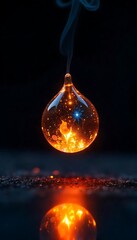 Generative AI Mystical Orb Reflecting a Cosmos Within with Smoking Top