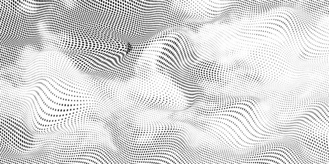 Halftone gradient. Dotted gradient, smooth dots spraying and halftones dot background seamless horizontal geometric pattern vector template set eps 10