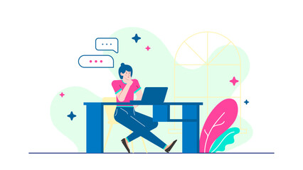 Woman working on laptop with focused expression, suitable for technology, remote work, entrepreneurship, and business concepts visually.