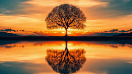 sunset on the lake