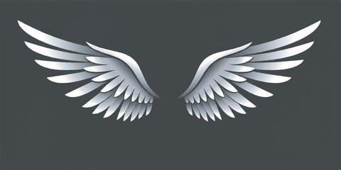 Obraz premium Simple Angel Wings Vector with Clean and Elegant Lines