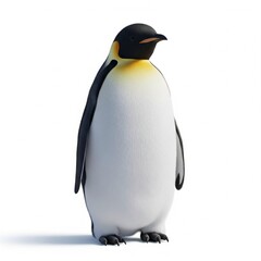 Obraz premium Emperor Penguin Standing – Isolated on White Background