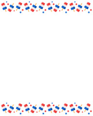 Fototapeta premium Popsicle Frame with Stars. Red, White and Blue Summer Clipart