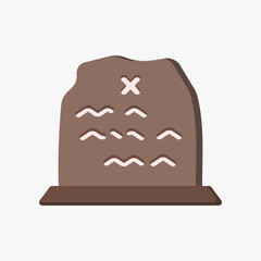 Design Illustration graphic of Stone Tablet icon with flat style. Suitable for historical presentation, UI, mobile design, web design, etc.