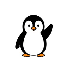 Obraz premium Cute Cartoon Penguin Vector – Isolated on White