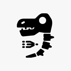 Design Illustration graphic of Fossil icon with glyph style. Suitable for historical presentation, UI, mobile design, web design, etc.