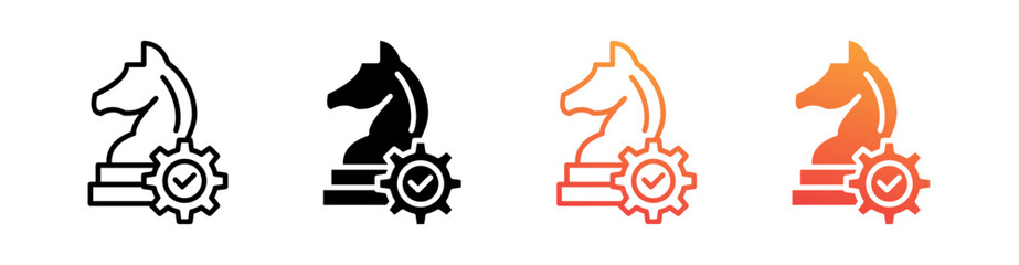 Management Multi Style Icon Set Vector 