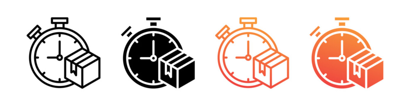 Just In Time Multi Style Icon Set Vector 