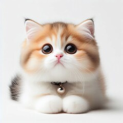 charming funny cat expression on a white background