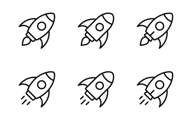 Rocket icons set. Space ship vector icon	