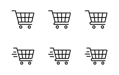 Shopping cart icon set vector