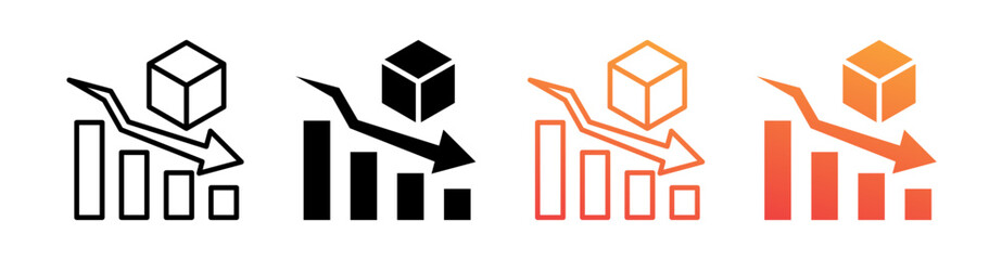 Dimensionality Reduction Multi Style Icon Set Vector 