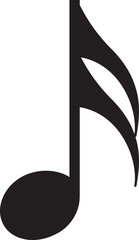 Music notes icon. Poised flat and line symbol photograph, emphasized by defined bold, musically perfect, clarity, horizontal, sound isolated on transparent background, used for web.