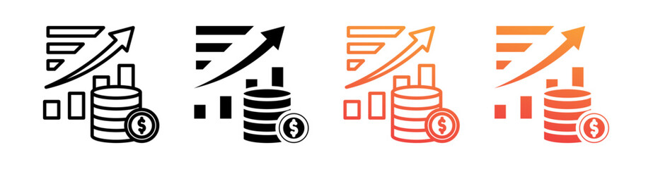 Investment Multi Style Icon Set Vector 