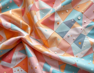 high quality, a low poly style emphasizing geometric shapes and subtle color gradations of the fabric.