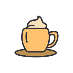 Stylized Latte With Creamy Topping For Beverage And Cafe Concepts