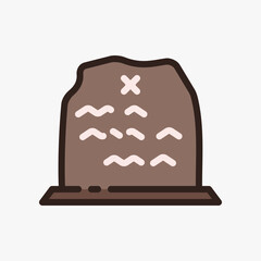 Design Illustration graphic of Stone Tablet icon with colored outline style. Suitable for historical presentation, UI, mobile design, web design, etc.