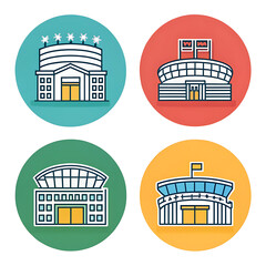 Obraz premium building icon set