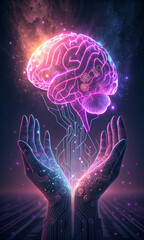 Fototapeta premium Neural Circuitry Fusion of Brain and Technology